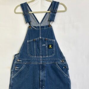 Real Work Wear Men’s Blue Denim Overalls 40x28 Cotton Carpenter